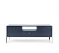 Meuble télé 2 portes 1 tiroir pieds métal noir 154 cm - ROSALIA