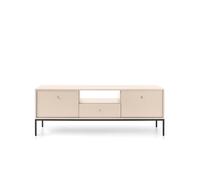 Meuble télé 2 portes 1 tiroir pieds métal noir 154 cm - ROSALIA
