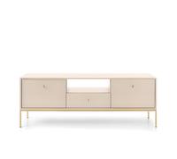 Meuble télé 2 portes 1 tiroir pieds métal or 154 cm - ROSALIA