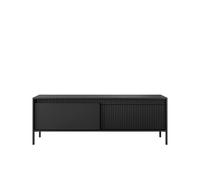 Meuble télé 2 portes 153,5 cm - ROMANE - Noir