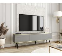 Meuble télé 3 portes pieds métal noir 175 cm - ALBA