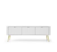 Meuble télé 3 portes pieds métal or 170 cm - IRIS