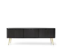 Meuble télé 3 portes pieds métal or 170 cm - IRIS