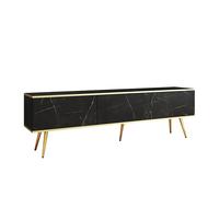 Meuble télé 3 portes pieds métal or 175 cm - ALBA