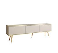 Meuble télé 3 portes pieds métal or 175 cm - ALBA
