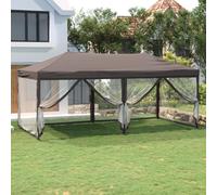 Meuble Tente de réception pliante avec parois latérales Taupe 3x6 m - Pavillons & Tentes de réception 93554