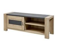 Meuble TV 1 Porte Coulissante Imitation Bois - IRIS - ALTOBUY Marron G