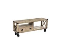 - Meuble TV 1 porte en manguier SILAS - Beige - SILAS