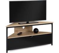 IDMarket - Meuble TV 100 cm d'angle Boston avec Placard Noir Design Industriel