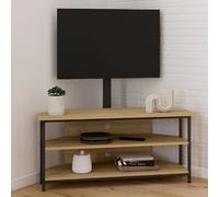 IDMarket - Meuble TV 100 cm d'angle Detroit avec étagères et Support TV réglable de 32 à 70 Pouces Design Industriel