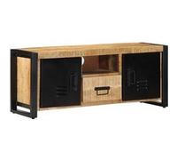 Meuble TV 100x30x40 cm bois massif de manguier brut Bois G