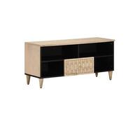 Meuble TV 100x33x46 cm bois massif de manguier, support TV, armoire média, armoire hifi, unité TV, meuble multimédia, 358264
