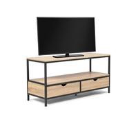 Meuble TV 113 cm DETROIT 2 tiroirs design industriel