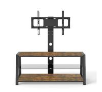 Meuble TV 116/42/125 cm marron en MDF et métal avec support orientable