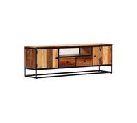 Meuble TV 120 x 30 x 40 cm Bois de récupération massif et acier