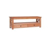 Meuble TV 120x30x40 cm Bois d acajou massif Brun G