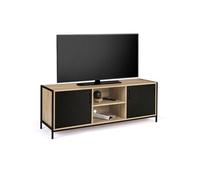 ID MARKET meuble tv BOSTON 2 portes 140 cm noir à poser