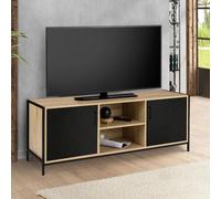 ID MARKET meuble tv BOSTON 2 portes 140 cm noir à poser
