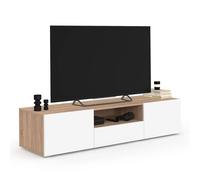 ID MARKET meuble tv ELI 3 portes 140 cm blanc à poser