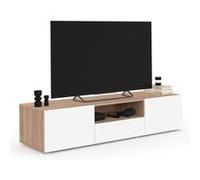 ID MARKET meuble tv ELI 3 portes 140 cm blanc à poser