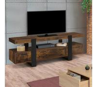 ID MARKET meuble tv PHOENIX 3 portes 140 cm bois foncé à poser