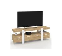 ID MARKET meuble tv PHOENIX 3 portes 140 cm blanc à poser