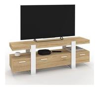 ID MARKET meuble tv PHOENIX 3 portes 140 cm blanc à poser
