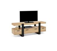 IDMarket - Meuble TV 140 cm Phoenix avec tiroirs Bois et Noir