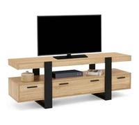 IDMarket - Meuble TV 140 cm Phoenix avec tiroirs Bois et Noir