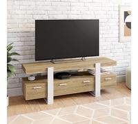 ID MARKET meuble tv PHOENIX 3 portes 140 cm blanc à poser