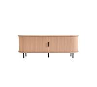 Meuble TV 147,3x40,1x55,1cm Capacité 159kg Avec Porte Coulissante Pour Salon