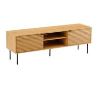 Happy Garden Meuble TV 150cm STINNA, Style scandinave, 2 Portes - Design élégant, 2 Sorties de câbles pour Une Organisation discrète - Parfait pour Un Espace multimédia soigné et Moderne