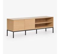 Meuble TV 160x40 cm en MDF et placage chêne Bromley Marron Chêne