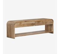 Meuble TV 165x40 cm avec rangement en bois de manguier Shelby Bois de Mangue