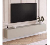 IDMarket - Meuble TV 180 cm Suspendu Elio 2 Portes Beige