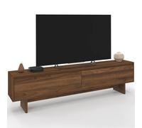 IDMarket - Meuble TV 180 cm Yuri 2 Portes Effet Noyer