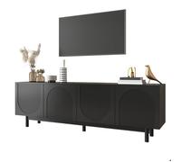 Meuble TV 180x40x60, moderne noir à plateaux réglables et design contemporain Meuble TV avec rangement