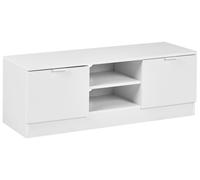 Meuble TV 2 Étagères 2 Tiroirs de Rangement 102 cm Style Scandinave Panneau de