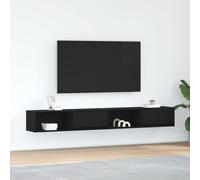 Meuble TV 2 pcs chêne noir 100x31x25,5 cm bois d'ingénierie