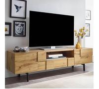 Meuble TV 2 portes 1 tiroir 160x43x46 cm naturel