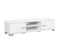 Meuble TV 2 portes 140cm 2 niches laqué blanc - PALLADIO -