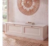 Meuble TV 2 portes écru, L160 cm 160x42.5x43.5cm Blanc