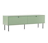 Meuble TV 2 portes en acier et MDF décor mélaminé 150 cm vert sauge Romeo - Oviala