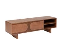 Meuble TV 2 portes et 2 niches en bois massif NANDA - Marron