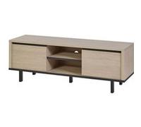 Meuble TV 2 portes et niches centrales aspect bois finition Urban Oak - BONNIE - ALTOBUY Marron G