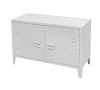 Meuble TV 2 portes Industriel White en métal - Blanc