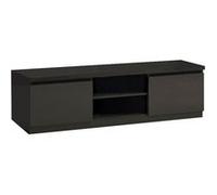 Meuble TV 2 Portes Laqué Noir Brillant - DEYTON - ALTOBUY Noir G