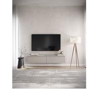 Meuble TV 2 portes -suspendu - BEMMI- 150 cm - greige