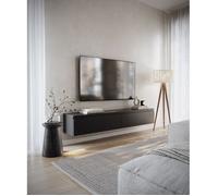 Meuble TV 2 portes -suspendu - BEMMI- 175 cm - noir