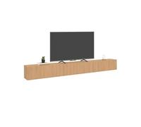 ID MARKET meuble tv JULIETTE 3 portes 270 cm bois suspendu